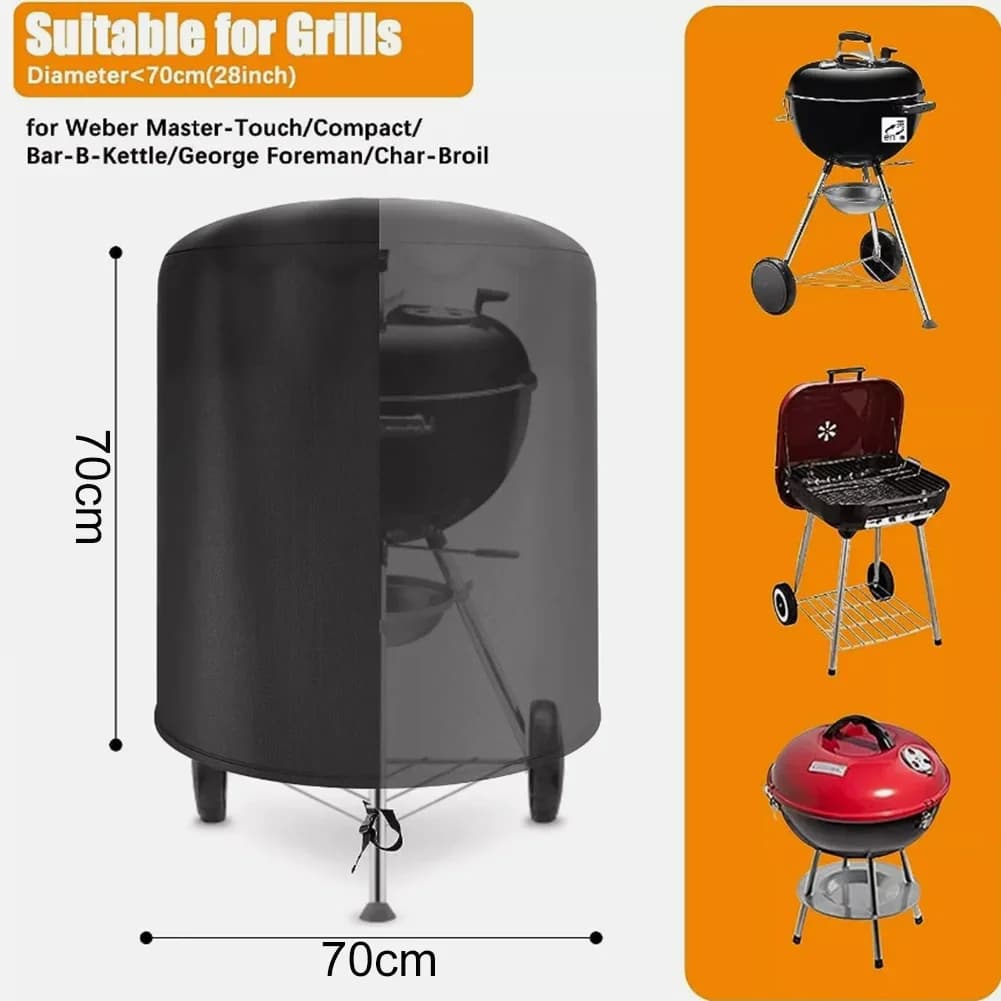 Raweao kryt na gril Weber, voděodolný, kulatý ochranný kryt na venkovní gril proti dešti, oxford kryt 57 cm