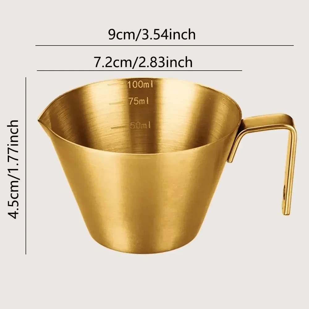 Odměrný šálek z nerezové oceli 304 se stupnicí, malá lžička na mléko, odměrný šálek na espresso, kuchyňský nástroj