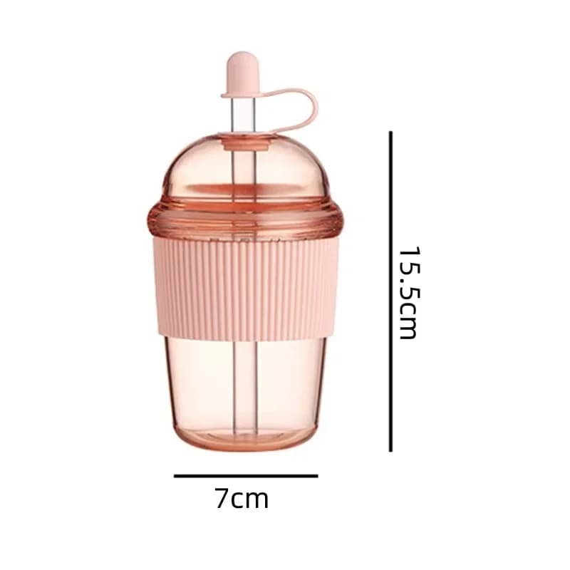 1 ks 430ml přenosný kelímek se sklápěcím brčkem, plast, ve stylu Ins, vysokokapacitní láhev na vodu na čaj, kávu, mléko, tepelně odolný kelímek na džus a želé