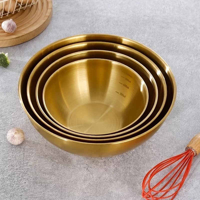 3ks sady míchacích misek z nerezové oceli, velká salátová mísa, mísa na hnětení těsta, kuchyňské doplňky, Cocina doplňky, domácí potřeby