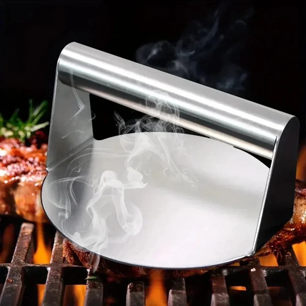 Nový lis na smash burger z nerezové oceli | odolná forma a lis na placičky pro BBQ a grilování v kuchyni (nepřilnavý)
