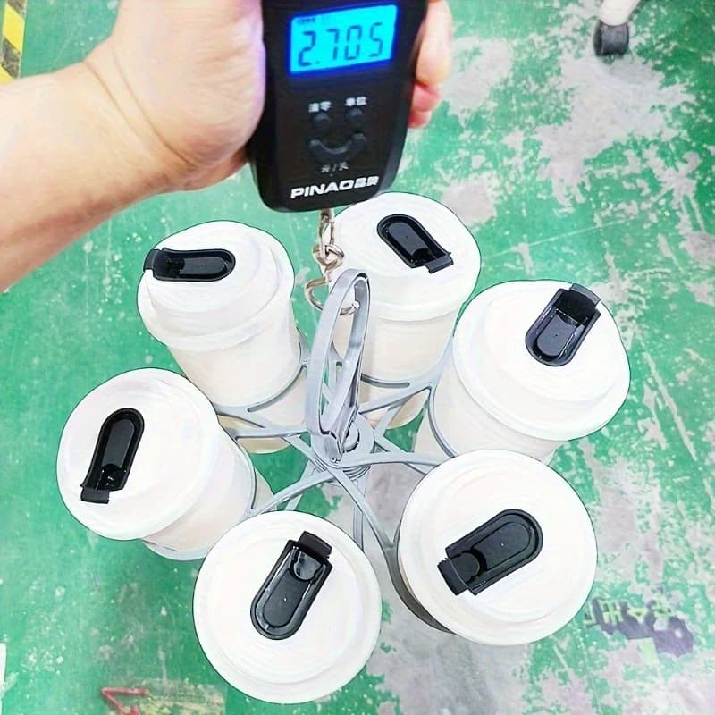 1/2ks 6 přihrádkový přenosný držák na nápoje skládací podnos s rukojetí kapesní na venkovní pikniky, párty, opakovaně použitelný držák na kelímky