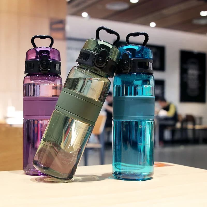 500ml sportovní láhev na vodu přenosná nepropustná plastová sklenice na pití s filtrem na čaj na cestování do posilovny a venkovní fitness průhledná sklenice