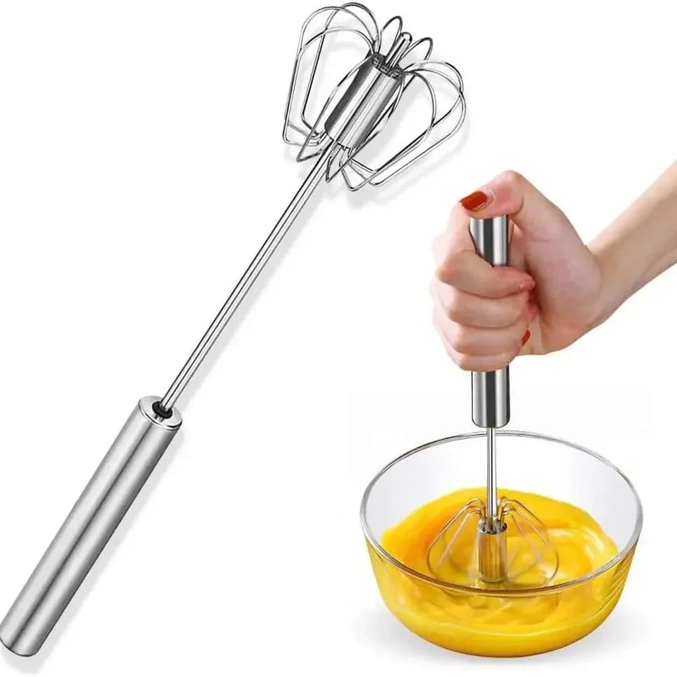 Odolná nerezová šlehací metla Semi-Automatic Mixer pro snadné míchání vajec, smetany, promíchávání a šlehání do kuchyně na pečení