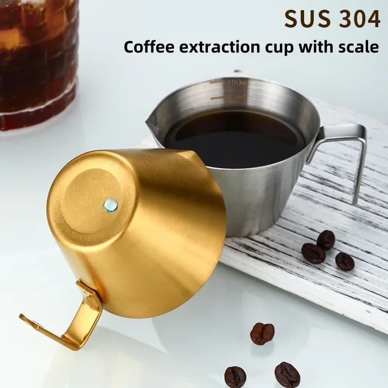 Odměrný šálek z nerezové oceli 304 se stupnicí, malá lžička na mléko, odměrný šálek na espresso, kuchyňský nástroj