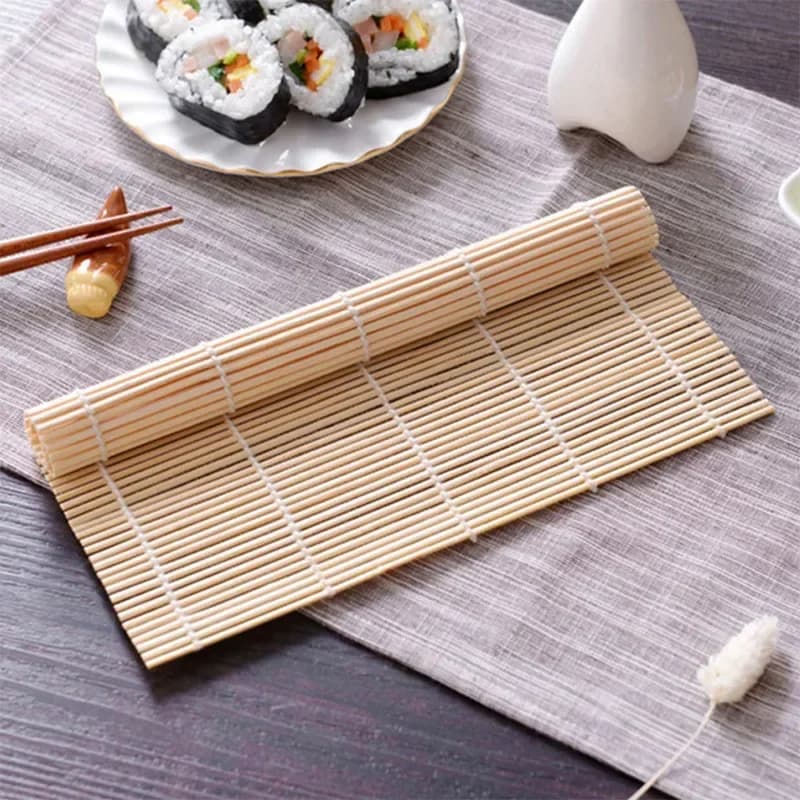Exkluzivní bambusová podložka na sushi s bílou úpravou, řasa, rýžová rolka, rolovací podložka, nepřilnavá, japonský styl, nezbytnost do kuchyně pro přípravu sushi