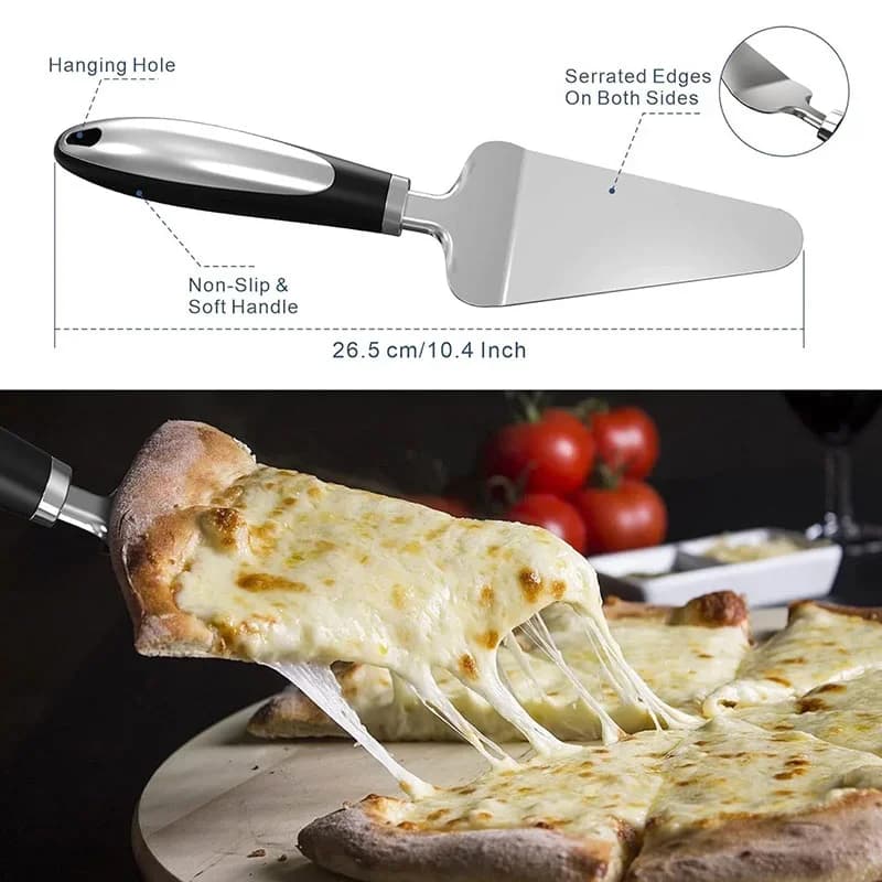 Prémiová nerezová kuchyňská krájecí kolečka na pizzu, podávací nástroj, domácí nůž na vafle, sušenky, dorty, chleba, těsto, kuchařské vychytávky