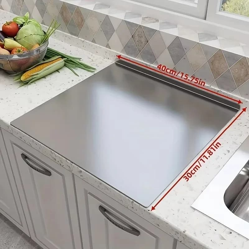 Velké skládací prkénko z nerezové oceli, kuchyňské nástroje, BBQ, kuchyňské potřeby, kuchyňské doplňky pro domácí i venkovní použití