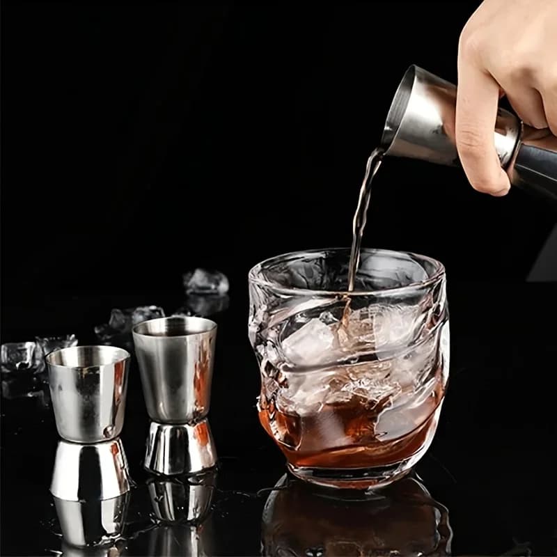 Nerezová odměrka, koktejlový jigger, dvojitá dávka, odměrka na alkohol, nástroj na barové míchání