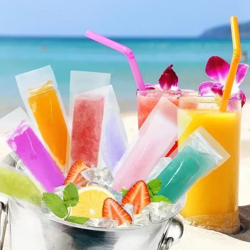 50/100/200ks jednorázové průhledné sáčky na nanuky na džus, jogurt a čokoládu, průhledná forma na nanuky, kuchyňské doplňky